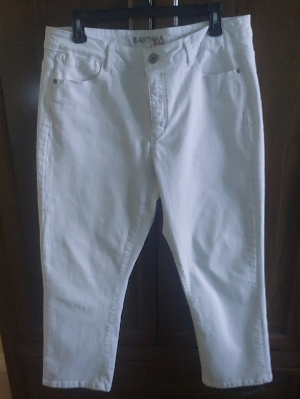 Santana White Women's Straight-Leg Jeans, Size 14, Thick Cotton